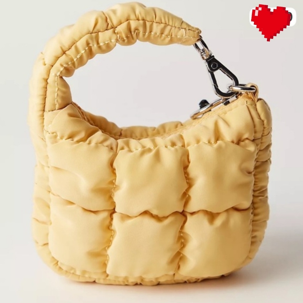 FREE PEOPLE Yellow Quilted Movement Micro Mini Bag